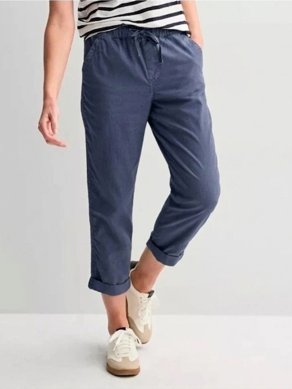 Sonoma Goods For Life Women's Tapered Crop Pants Navy Blue Large Paperbag NWT